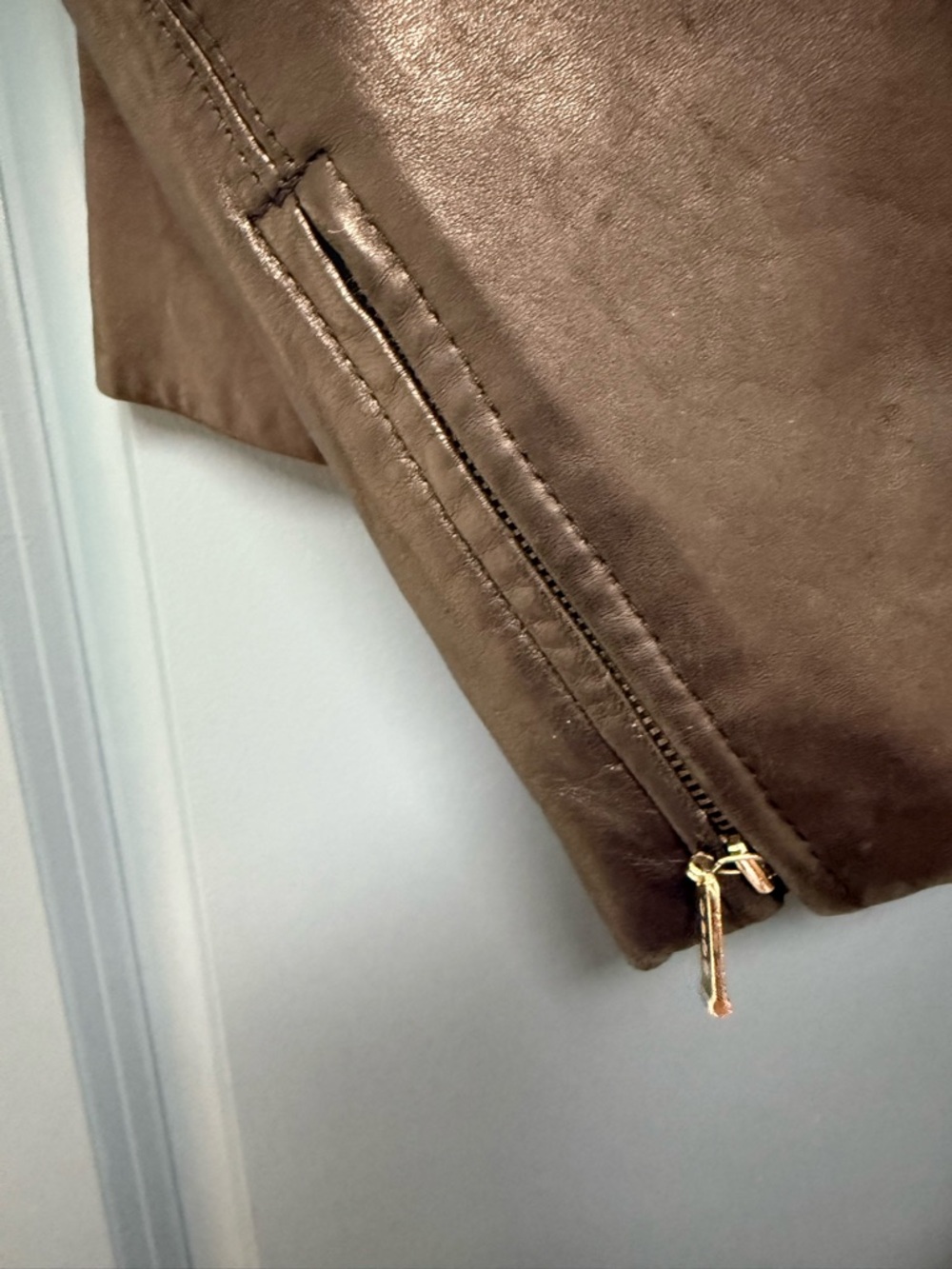 bebe Black Leather Zip Jacket - Picture 4 of 5